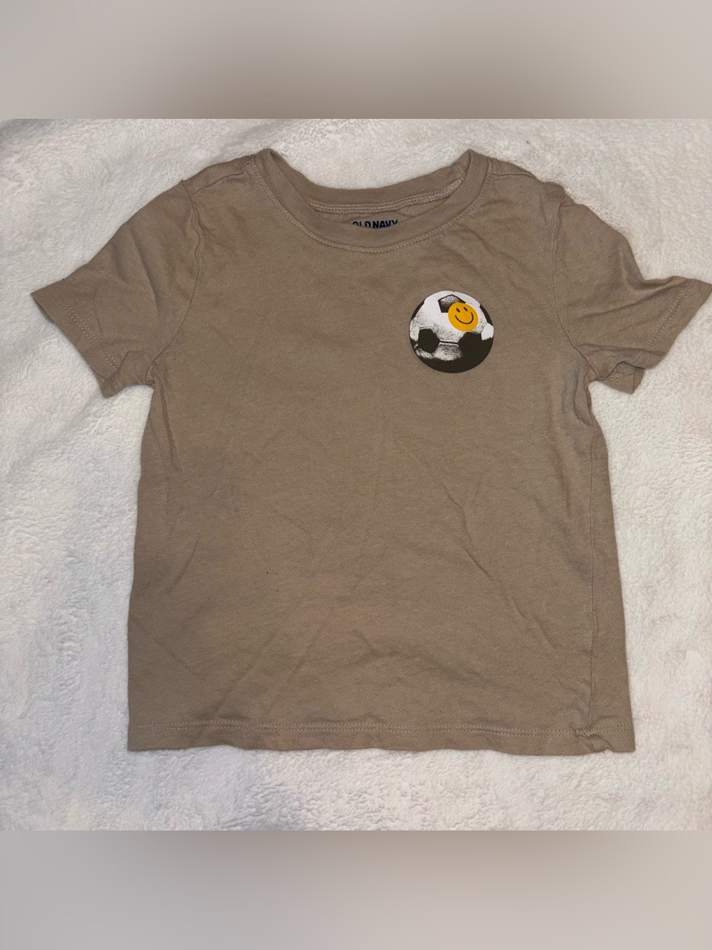 Old Navy Tan Kids' Short-Sleeve Soccer Smiley Tee